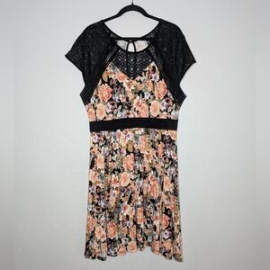 Torrid Black Pink Floral Super Soft Knit Whimsigoth Mini Dress 2 18